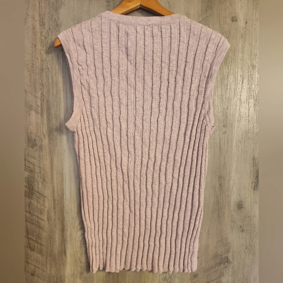 Free People Beach Linen Blend Veda Sweater Vest Ribbed V-Neck Sleeveless SP - Picture 10 of 11